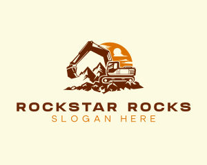 Rocks - Excavation Backhoe Demolition logo design