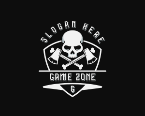 Axe Skull Mercenary logo design