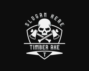 Axe Skull Mercenary logo design