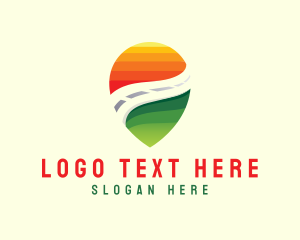 Road - Road Location Pin logo design