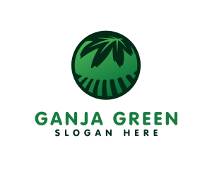 Ganja - Cannabis Field Leaf logo design