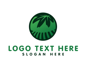 Weed - Cannabis Field Leaf logo design
