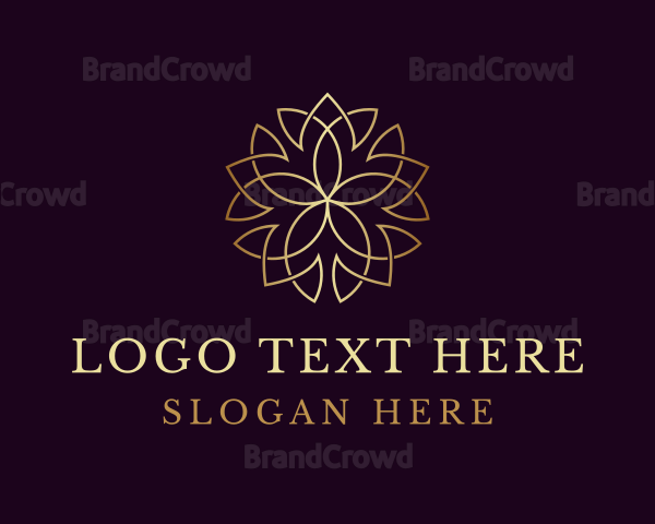 Gold Mandala Flower Logo