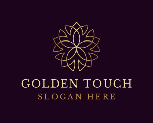 Gold Mandala Flower logo design