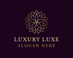 Gold Mandala Flower logo design