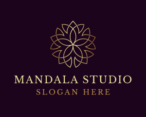 Mandala - Gold Mandala Flower logo design