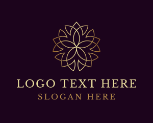 Florist - Gold Mandala Flower logo design