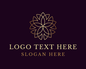 Gold Mandala Flower Logo