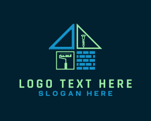 Repair Shop - House Builder Contractor logo design