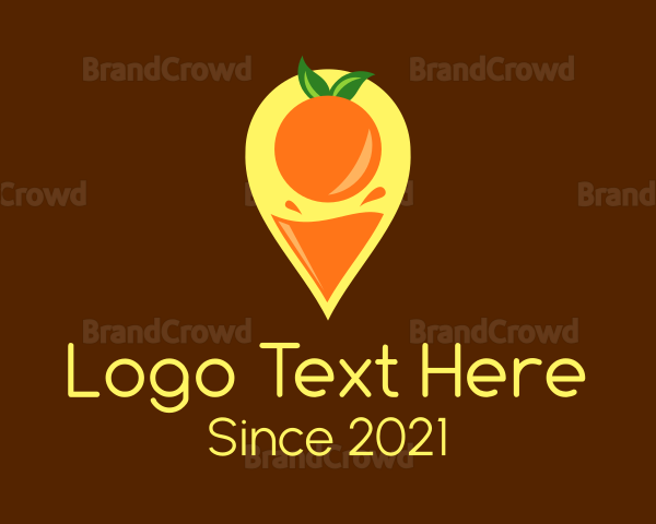 Orange Juice Location Pin Logo
