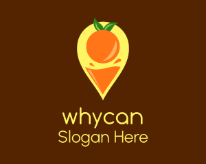 Orange Juice Location Pin Logo