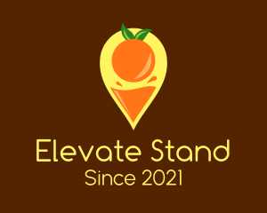 Orange Juice Location Pin logo design