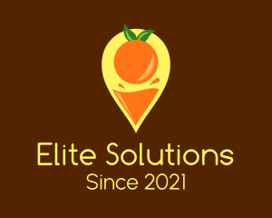 Location - Orange Juice Location Pin logo design
