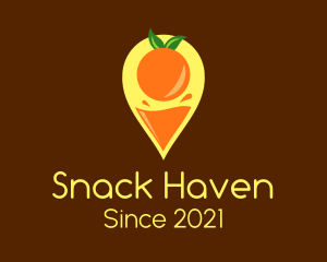 Orange Juice Location Pin logo design