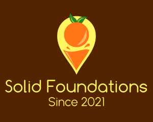 Juice Stand - Orange Juice Location Pin logo design