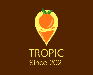 Orange Juice Location Pin logo design