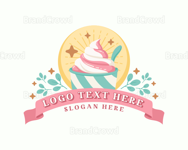 Ice Cream Sundae Dessert Logo