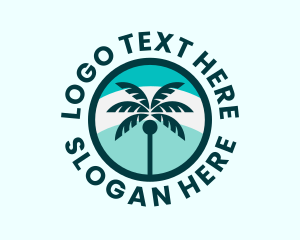 Seaside - Summer Tree Island logo design