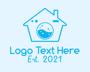 Clothes Washer - Blue Laundry House logo design