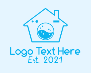 Laundry - Blue Laundry House logo design