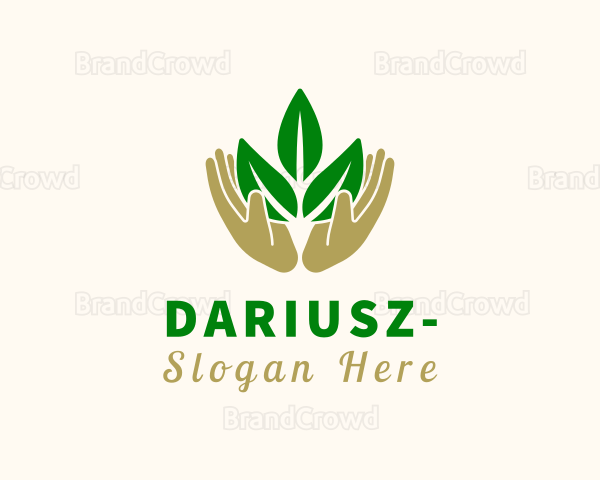 Caring Hands Plant Logo