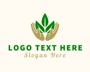 Preservation - Caring Hands Plant logo design