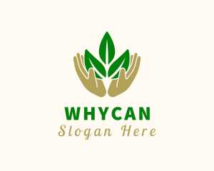 Organic Farm - Caring Hands Plant logo design