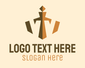 Heritage - Bronze Crown Sword logo design