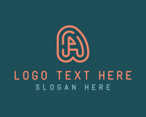 Line - Business Tech Letter A logo design