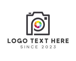 Lens - Minimalist Camera P logo design