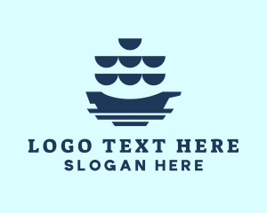 Voyage - Sail Galleon Ship logo design