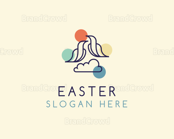 Colorful Cloud Birds Logo