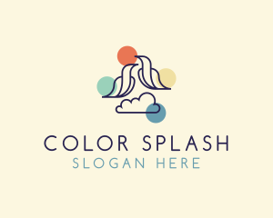 Colorful Cloud Birds logo design