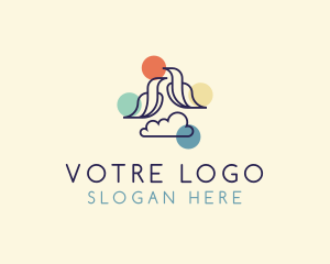 Wing - Colorful Cloud Birds logo design