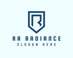 Blue Shield Letter R logo design