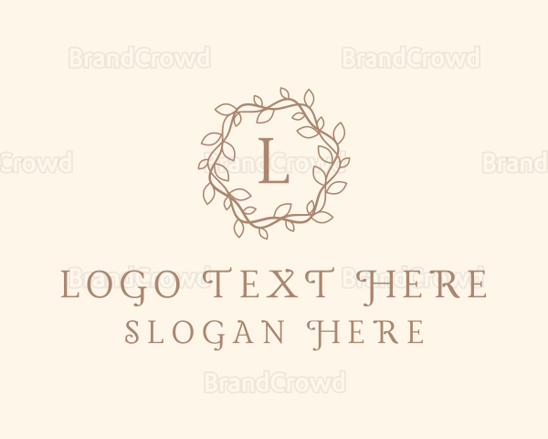 Ornamental Leaves Wreath Logo