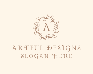 Ornamental Leaves Wreath logo design