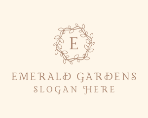 Ornamental Leaves Wreath logo design