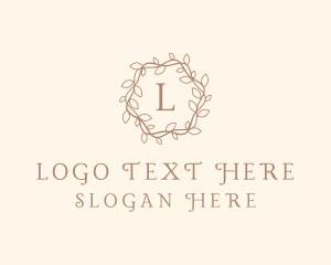 Letter - Ornamental Leaves Wreath logo design