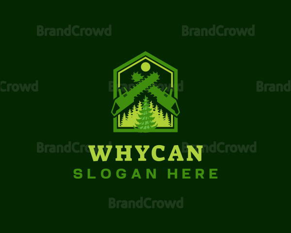 Woodwork Chainsaw Forest Logo