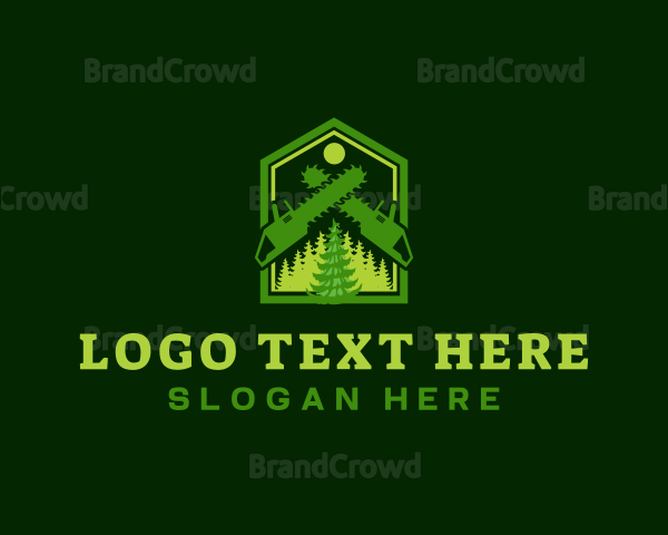 Woodwork Chainsaw Forest Logo