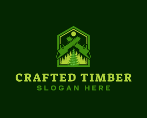 Woodwork - Woodwork Chainsaw Forest logo design