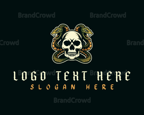 Skull Serpent Snake Logo