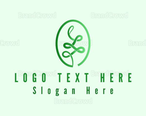 Green Oval Plant Logo