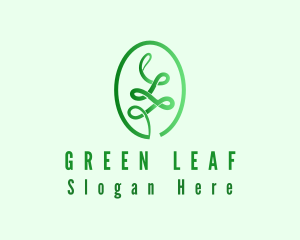 Green Oval Plant logo design