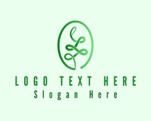 Flower Shop - Green Oval Plant logo design