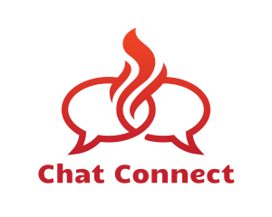 Messaging - Fire Messaging Chat logo design