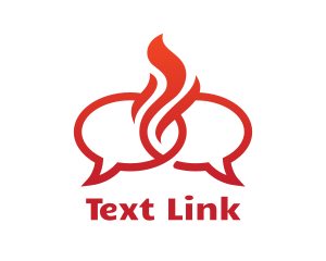 Sms - Fire Messaging Chat logo design