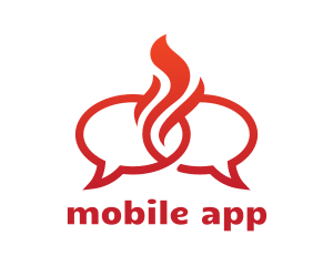 Telemarketing - Fire Messaging Chat logo design