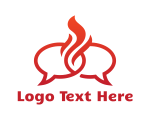 Fire Messaging Chat Logo